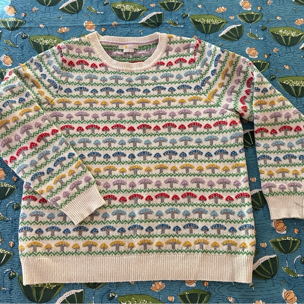 Adorable Biden Mushroom Print Sweater